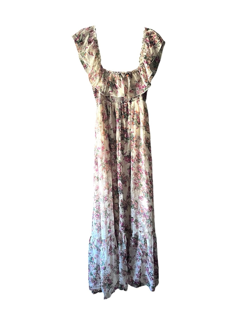 Cecico Floral Tiered Flowy Maxi Dress Off Shoulder
